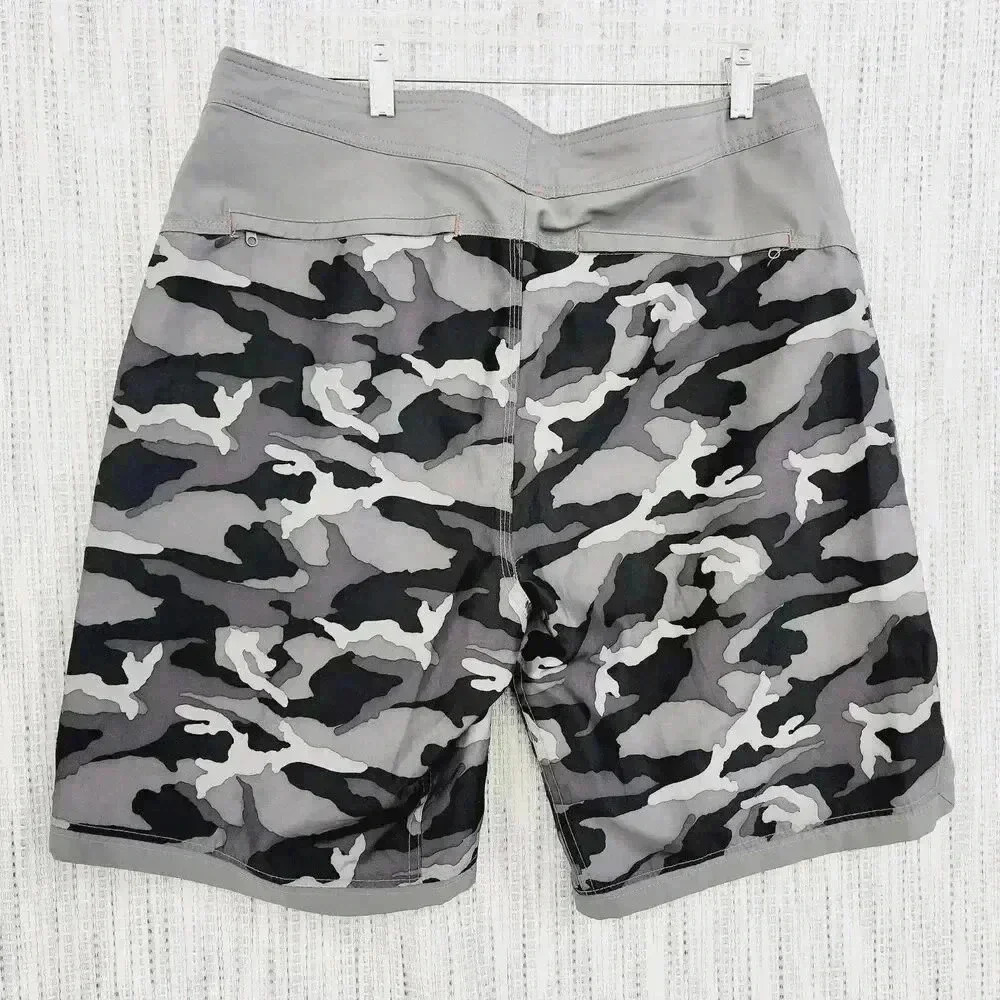 The North Face Black and Gray Camo Board Shorts